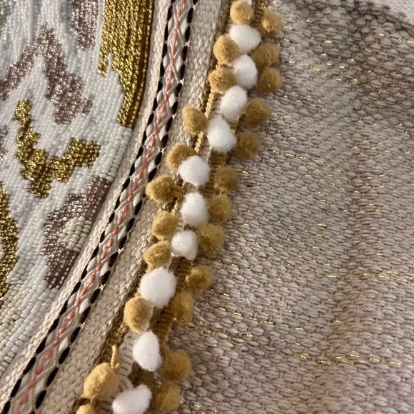 White And Gold Embellished Tote 3 PC Set - Picture 5 of 7